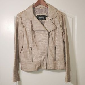 GUESS Faux Crocodile Moto Jacket